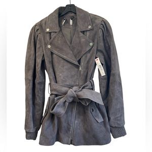 ALICE & OLIVIA***Gray Suede Jacket Coat***Small $1595